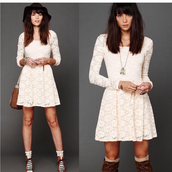 Free People Rose Garden Eyelet Lace Pleated Mini Dress - Picture 2 of 14
